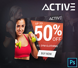 Active Sport Sales PSD Banner Template