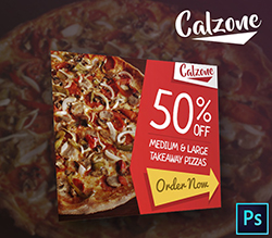 Calzone Restaurant & Food PSD Banner Template