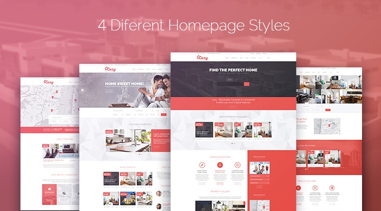 4 completely different homepage styles
