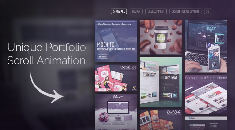 Unique portfolio scroll animation