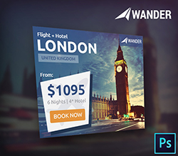 Wander Travel Agency PSD Banner Template