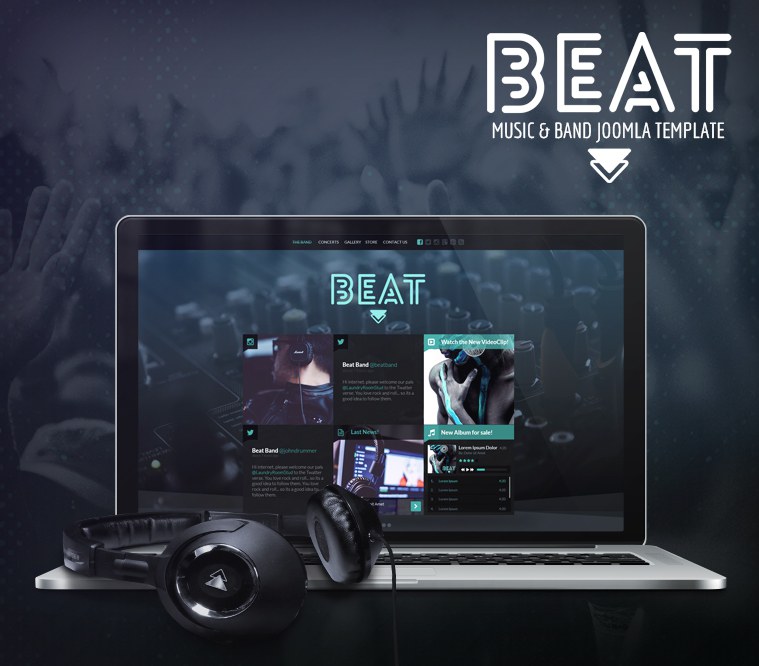 Beat One Page Music & Band Joomla Template