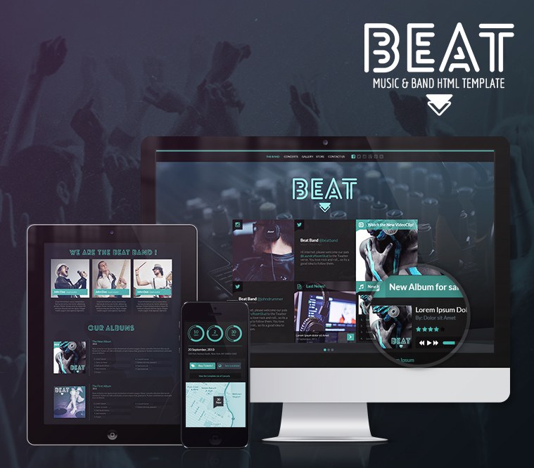 Beat One Page HTML5 Music & Band Template