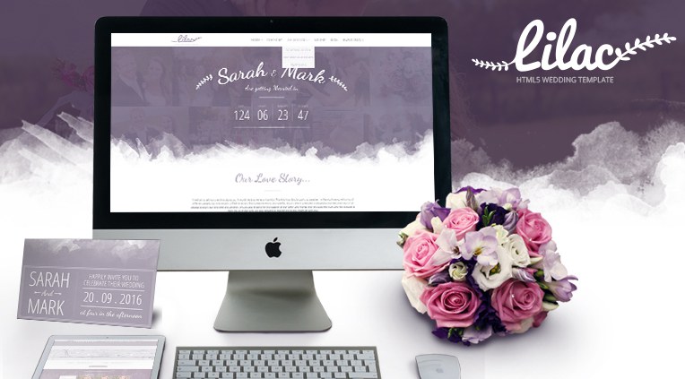 Lilac Responsive Onepage HTML5 Wedding Template