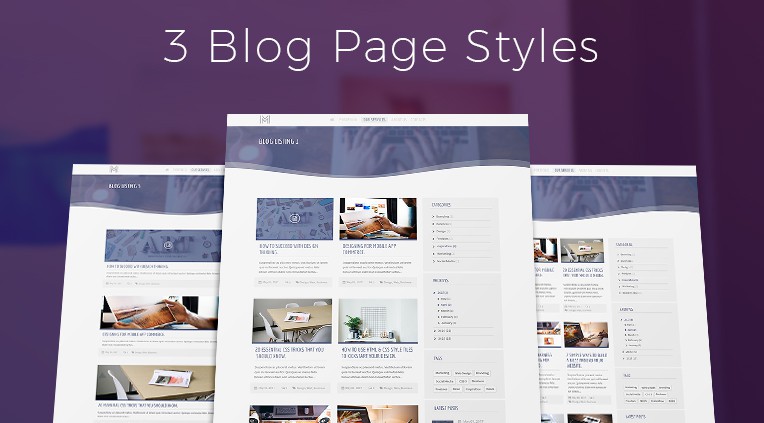 3 blog page styles