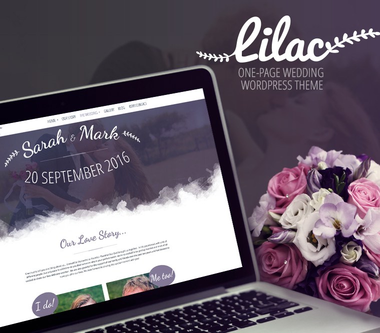 Lilac One-page Wedding Wordpress Theme