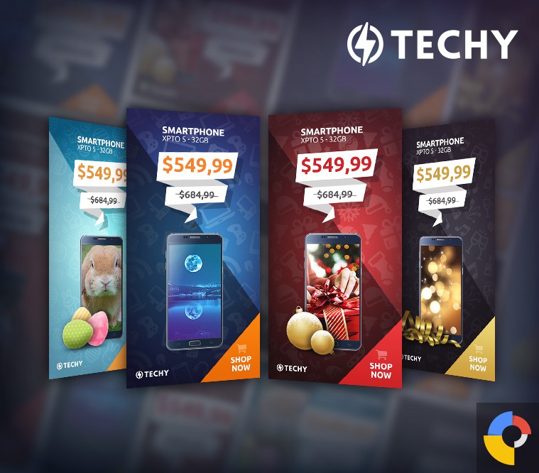 Techy Holiday Sales HTML5 Banner Template